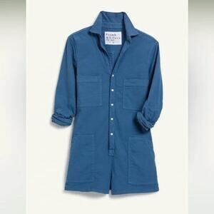 Frank & Eileen Ireland Playsuit Romper Blue Cotton Linen XS
